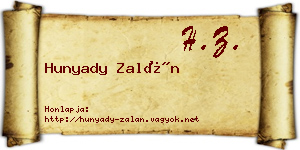 Hunyady Zalán névjegykártya